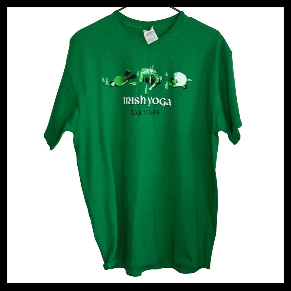 NWOT Delta Magnum Weight Irish Yoga Las Vegas Green Graphic T-Shirt Mens Large L